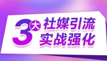 3大社媒引流实战强化,多渠道站外引流,高效精准获客,订单销售额翻倍增长-创库88项目资源网