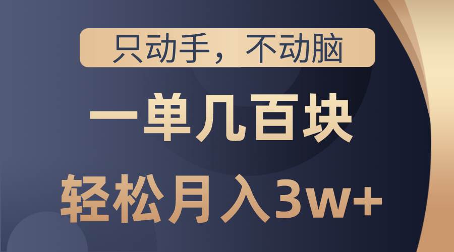 （10561期）只动手不动脑，一单几百块，轻松月入3w+，看完就能直接操作，详细教程-创库88项目资源网
