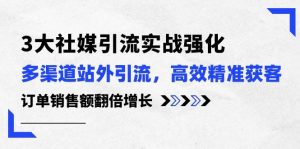 （10563期）3大社媒引流实操强化，多渠道站外引流/高效精准获客/订单销售额翻倍增长-创库88项目资源网