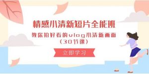 （10567期）情感 小清新短片-全能班，教你拍好看的vlog小清新画面 (30节课)-创库88项目资源网