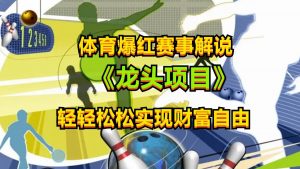 体育爆红赛事解说，最新的蓝海项目，小白也可日入2000+-创库88项目资源网