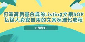 （10585期）打造高质量合规Listing文案SOP，亿级大卖家自用的文案标准化流程-创库88项目资源网