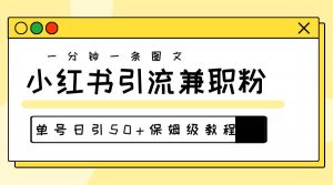 （10587期）爆粉秘籍！30s一个作品，小红书图文引流高质量兼职粉，单号日引50+-创库88项目资源网