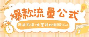 爆款流量公式，网易热评+文案轻松涨粉50w+【揭秘】-创库88项目资源网