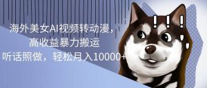 （10593期）海外美女AI视频转动漫，高收益暴力搬运，听话照做，轻松月入10000+-创库88项目资源网