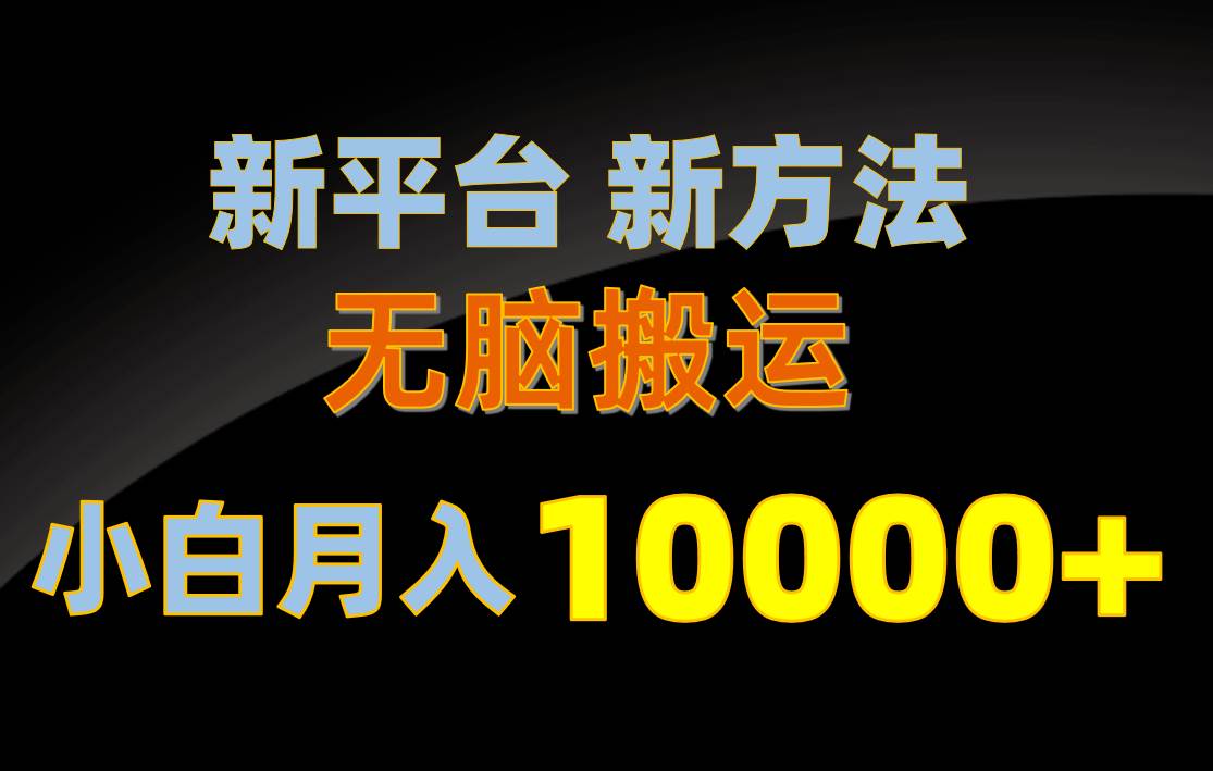(10605期)新平台新方法,无脑搬运,月赚10000+,小白轻松上手不动脑-创库88项目资源网