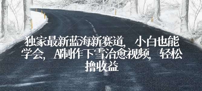 独家最新蓝海新赛道，小白也能学会，AI制作下雪治愈视频，轻松撸收益【揭秘】-创库88项目资源网