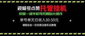 （10644期）视频号点赞托管挂机，单号单天利润30~50，一部手机无限放大（附带无限…-创库88项目资源网