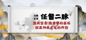 某付费文章《任督 二脉 泼天富贵|最重要的基石 就是神来之笔的开窍|万字》-创库88项目资源网