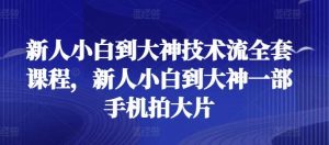 新人小白到大神技术流全套课程，新人小白到大神一部手机拍大片-创库88项目资源网