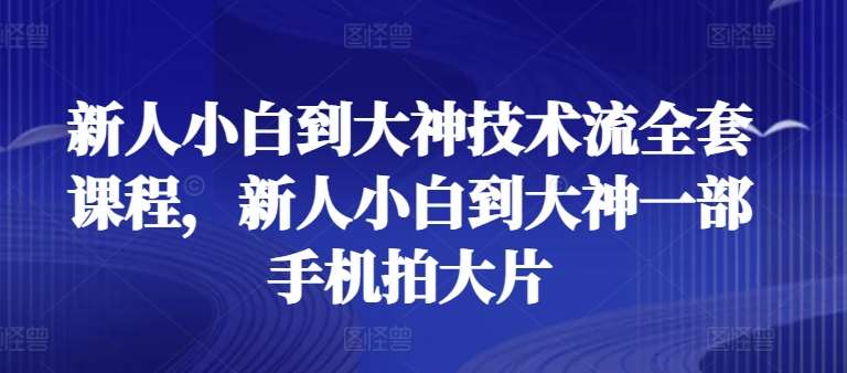 新人小白到大神技术流全套课程，新人小白到大神一部手机拍大片-创库88项目资源网