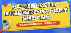 （10694期）快手24小时无人直播，真正实现睡后收益-创库88项目资源网