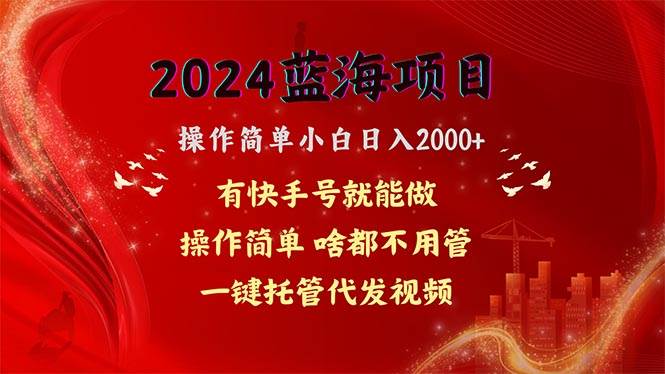 （10693期）2024蓝海项目，网盘拉新，操作简单小白日入2000+，一键托管代发视频，…-创库88项目资源网