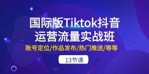 （10712期）国际版Tiktok抖音运营流量实战班：账号定位/作品发布/热门推送/等等-13节-创库88项目资源网