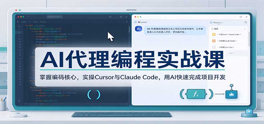 AI代理编程实战课：掌握编码核心，实操Cursor与Claude Code，用AI快速完成项目开发-创库88项目资源网