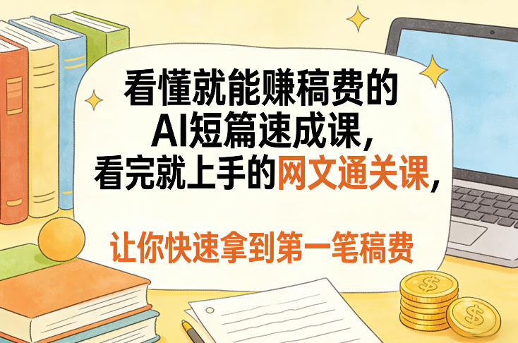 看懂就能賺稿费的AI短篇速成课，看完就上手的网文通关课，让你快速拿到第一笔稿费（更新1008）-创库88项目资源网