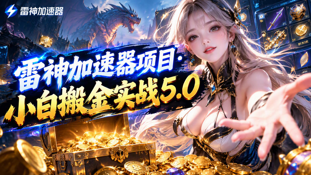 雷神加速器项目·小白搬金实战5.0，抖音W播100-150r，小白入局一天也能几十r-创库88项目资源网